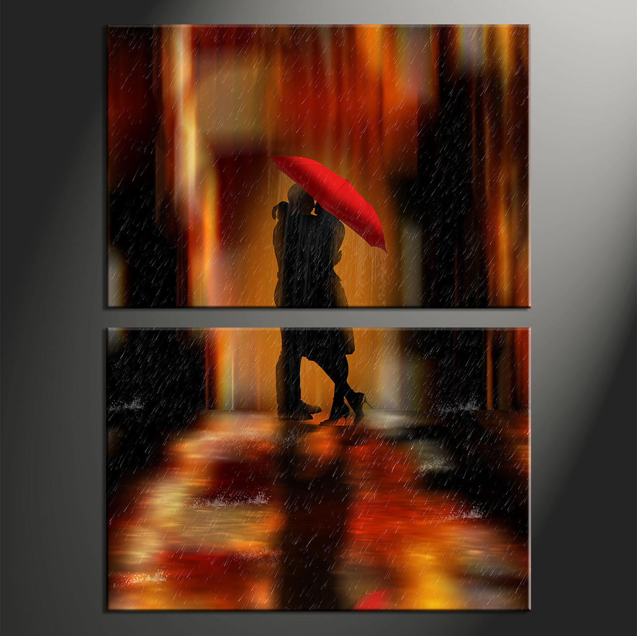 Red Umbrella Canvas Painting