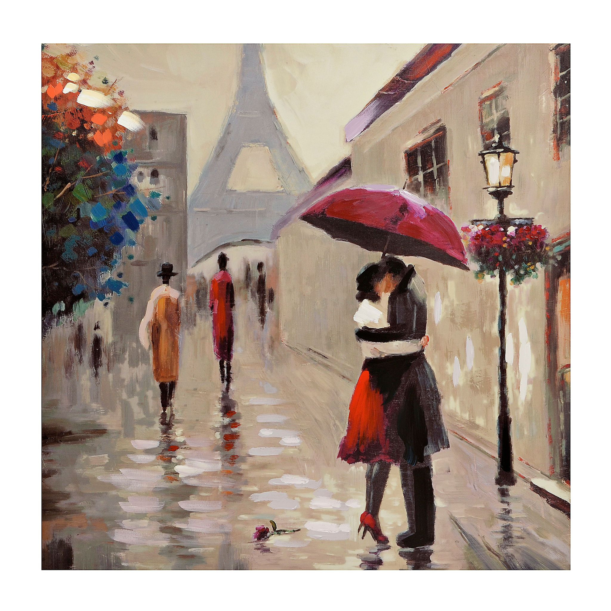2048x2048 Couple Canvas Painting Inspirational Red Umbrella Couple In Paris - Red Umbrella Canvas Painting