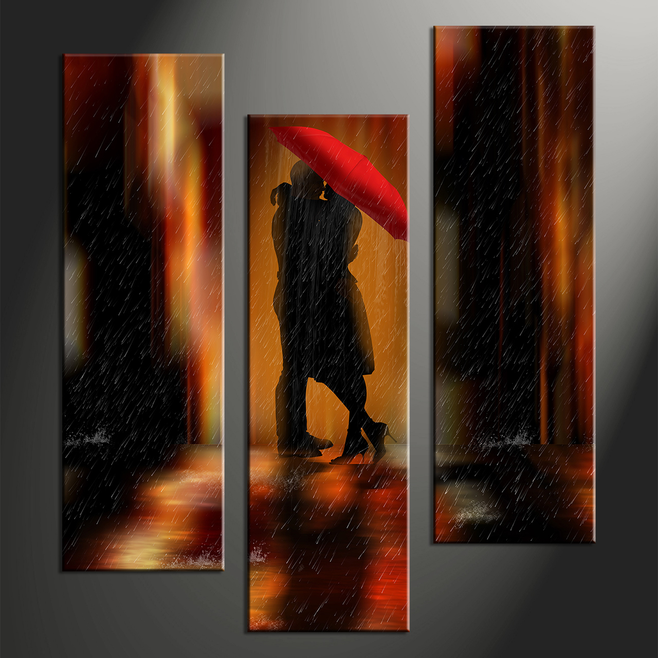 1280x1280 3 Piece Modern Red Umbrella Wall Decor - Red Umbrella Canvas Painting