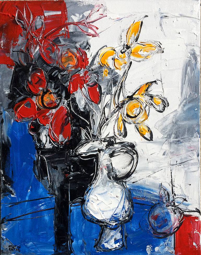 770x980 Saatchi Art Red, White And Blue Painting By Mutlu Ertac - Red White And Blue Painting