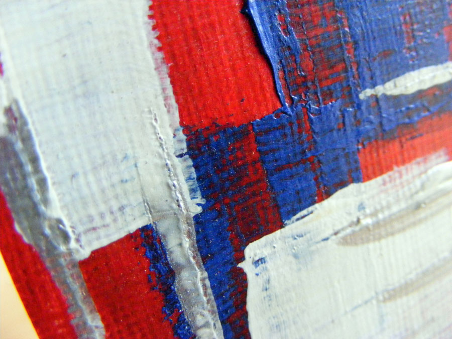 900x675 Unwavering Faith Red,white, Blue Abstract Acrylic Aceo Art - Red White And Blue Painting
