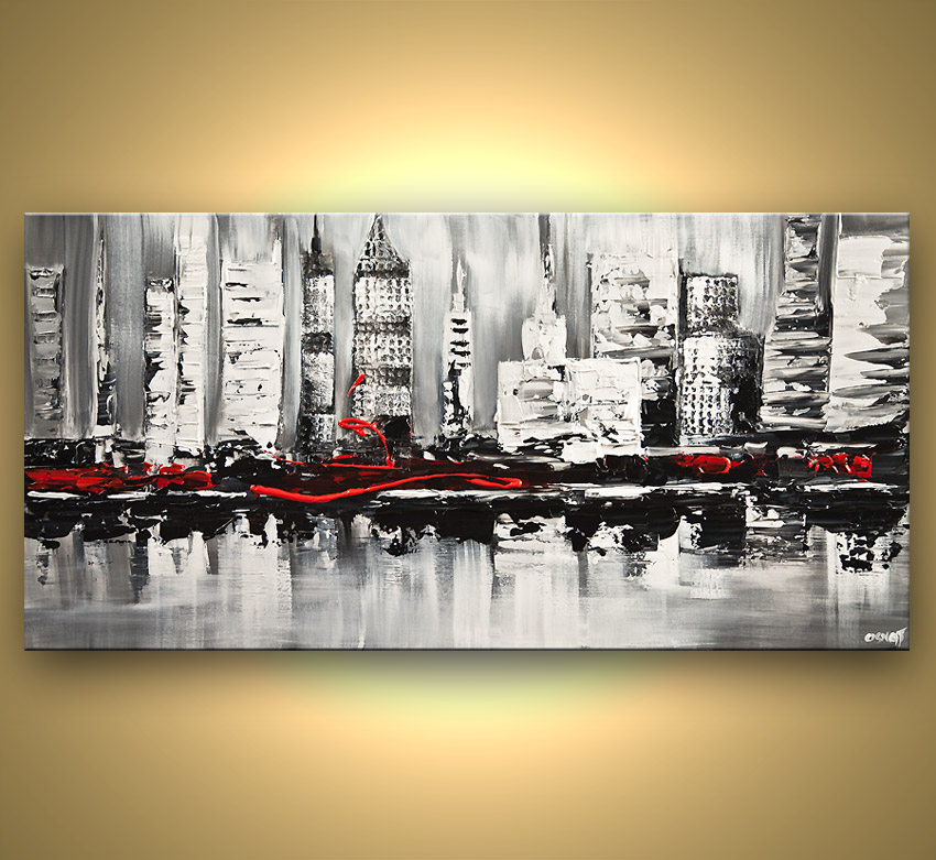 850x781 Painting - Red White Black Painting