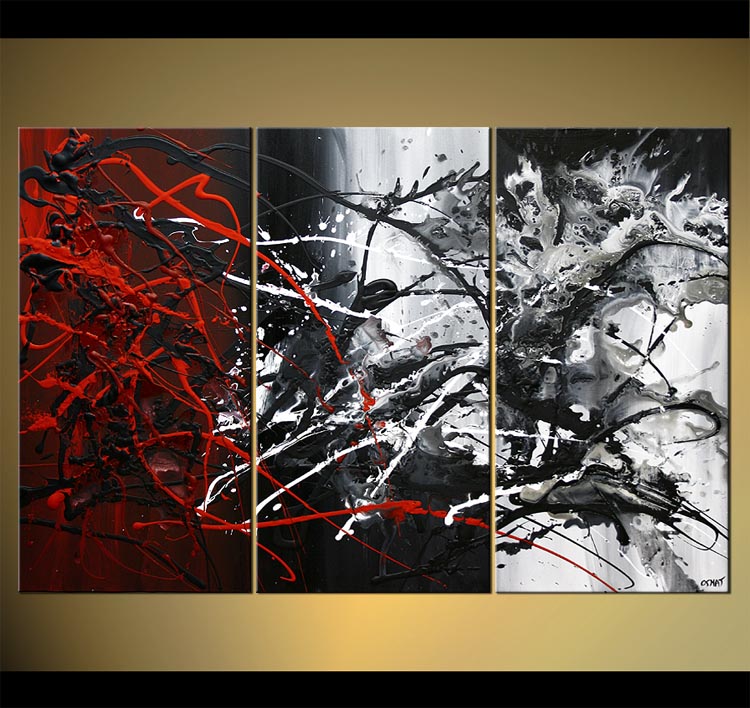 750x708 Painting - Red White Black Painting