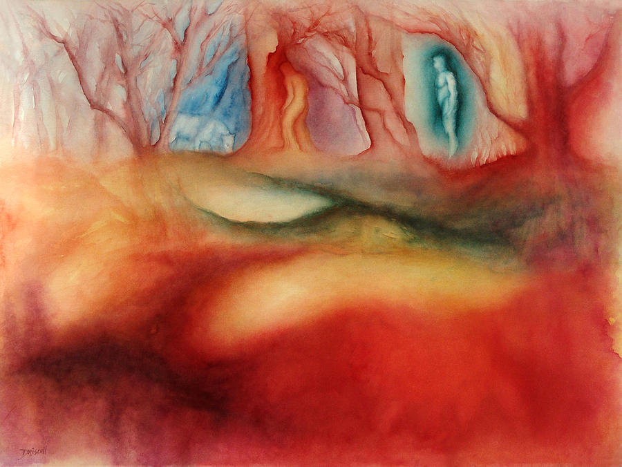 900x676 Red Wolf Painting By Ryanne Driscoll - Red Wolf Painting