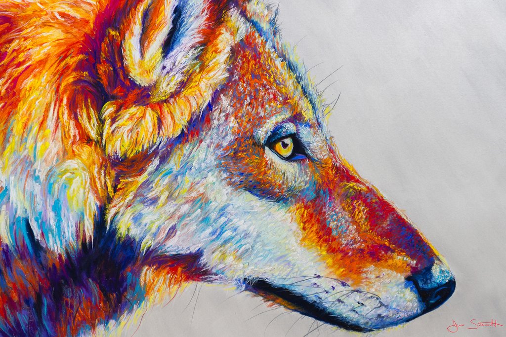 1024x683 Waya (Red Wolf) Limited Edition 50 Signed Giclee Fine Art Print By - Red Wolf Painting