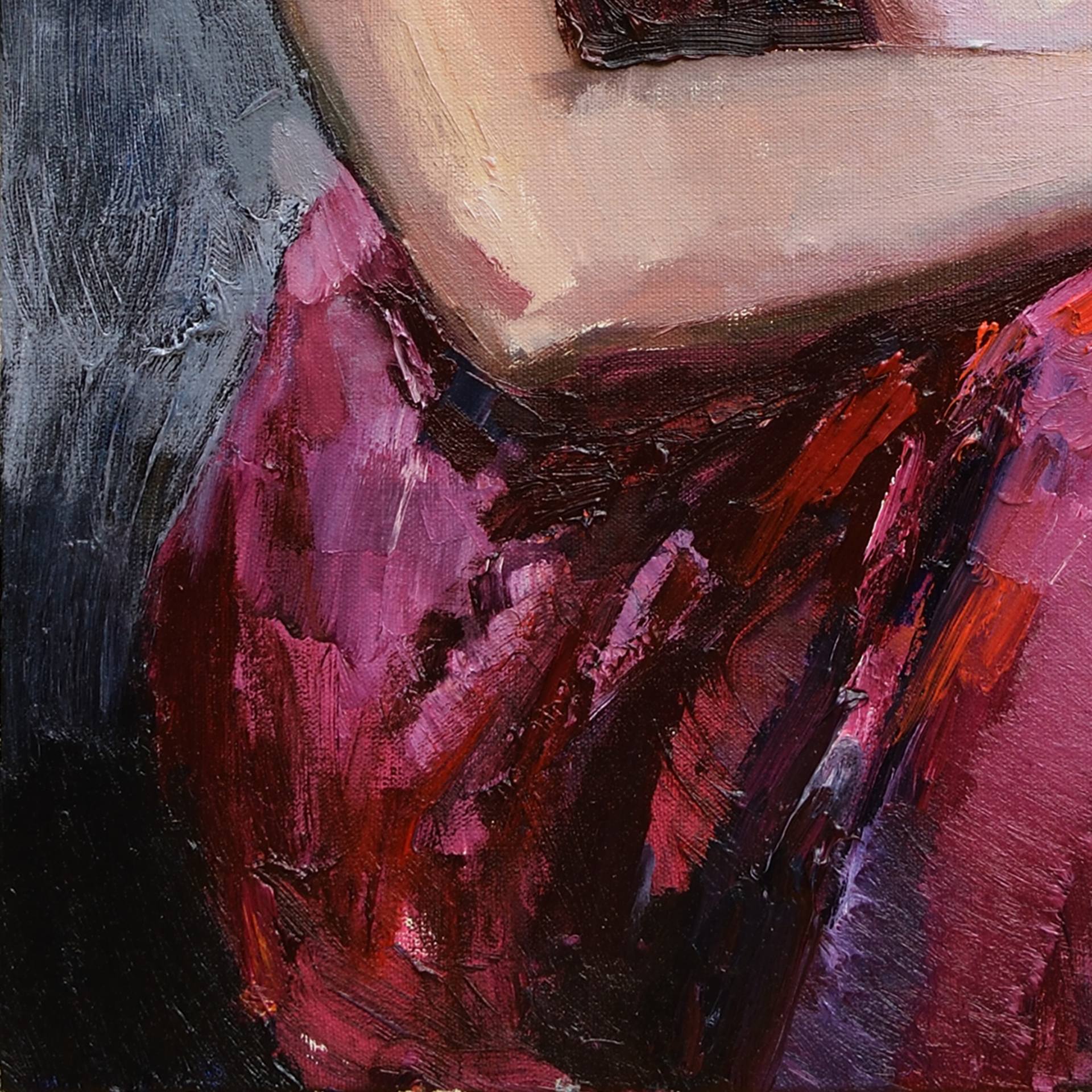1920x1920 Saatchi Art Lady In Red - Red Woman Painting