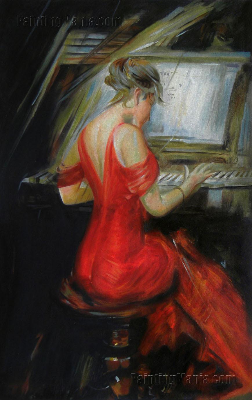 869x1380 The Woman In Red - Red Woman Painting