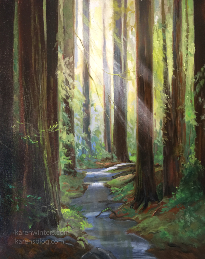 700x885 Redwood Painting - Red Wood Painting
