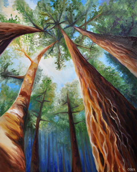 478x600 Forest Love Art By Cedar Lee - Red Wood Painting