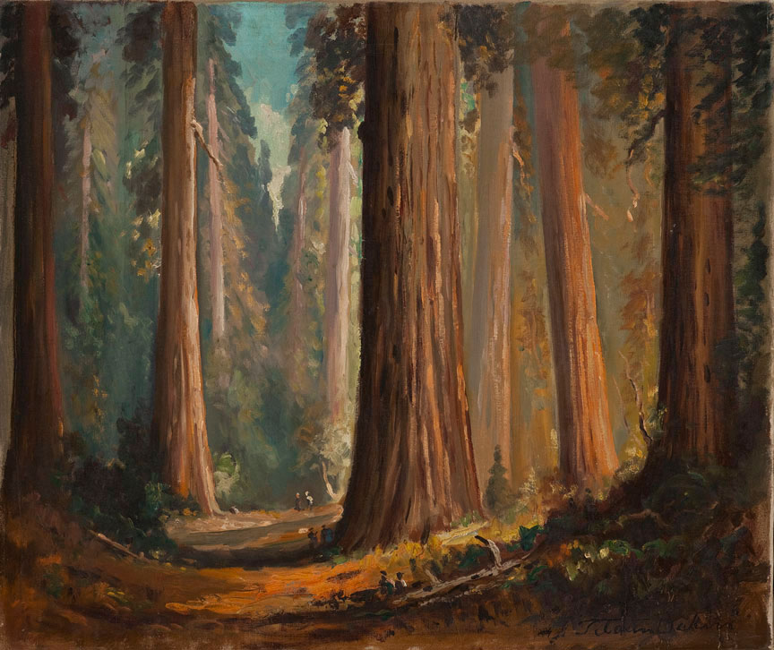 864x726 His Art - Red Wood Painting