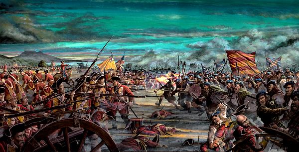 600x305 The Andrew Hillhouse Collection Of 1745 Battle Paintings - Redcoats Painting