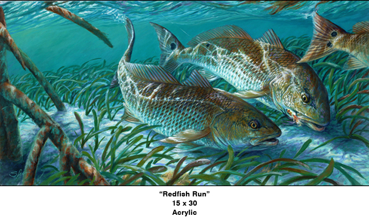 720x436 Marine Life - Redfish Painting