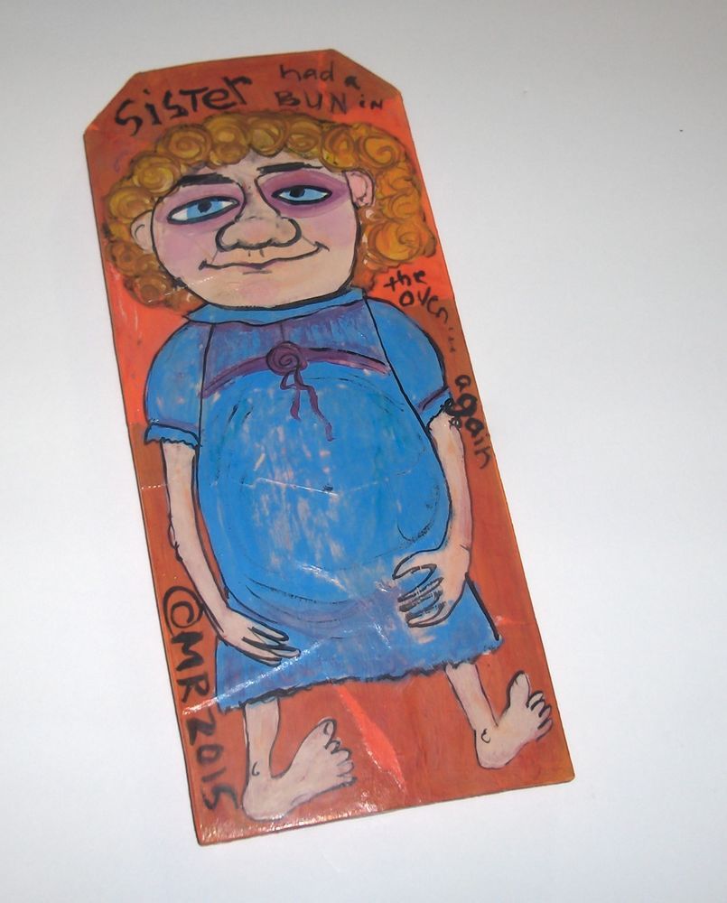 805x1000 Sister Hillbilly Redneck Raw Prim Naive Outsider Folk Art Original - Redneck Painting