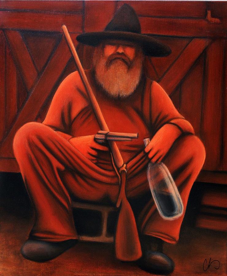 740x900 The Cliche Hillbilly Painting By Chris Hill - Redneck Painting