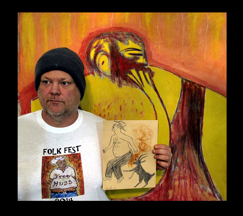 792x704 Georgia Red Mud Painter Redneck Dogs, Man Eating Hand, - Redneck Painting