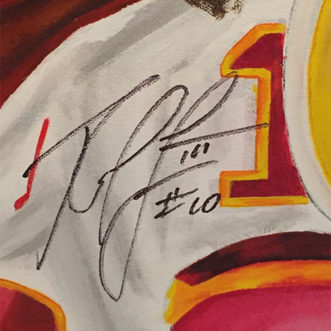 650x650 Robert Griffin Iii Foundation Signed Redskins Painting Rg3 - Redskins Painting