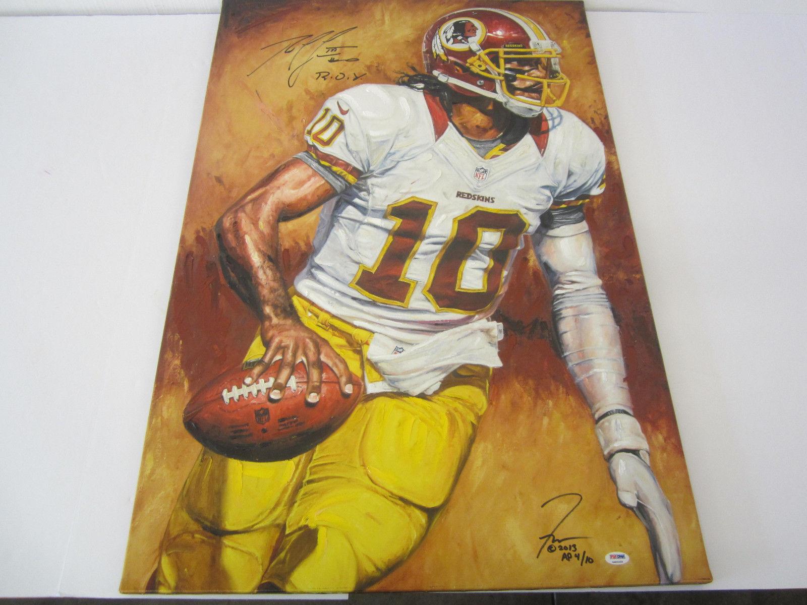 1600x1200 Robert Griffin Washington Redskins Roy Signed Canvas Painting - Redskins Painting