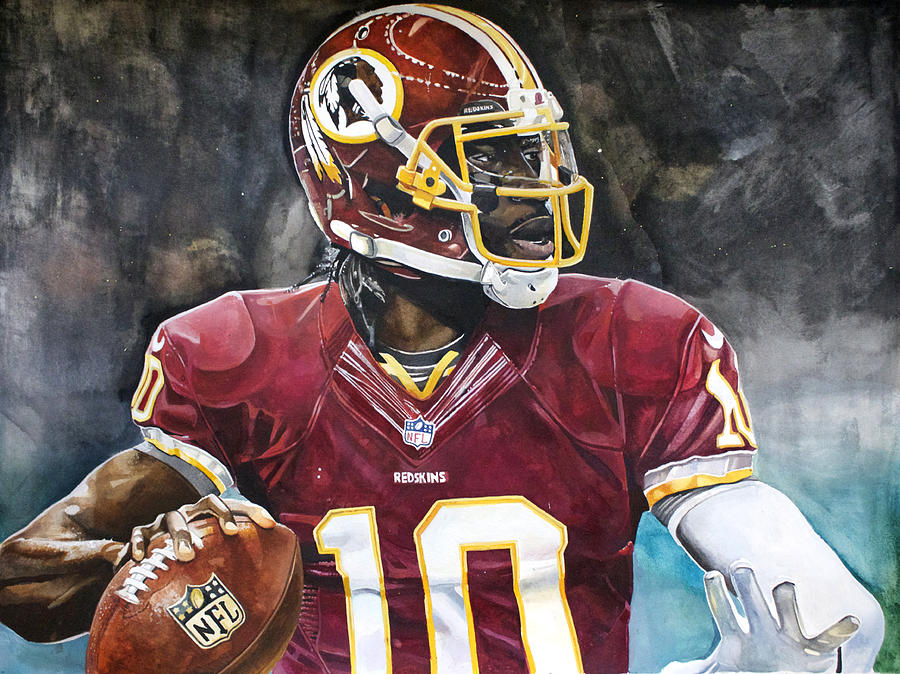 900x674 Washington Redskins' Robert Griffin Iii Painting By Michael Pattison - Redskins Painting