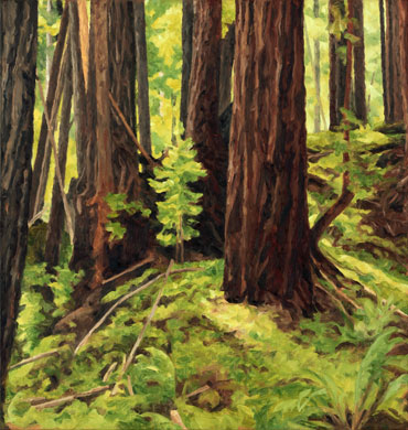 Redwood Forest Painting at PaintingValley.com | Explore collection of ...