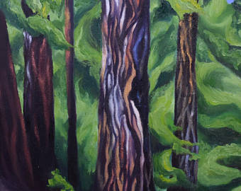 340x270 Redwoods Painting Etsy - Redwood Tree Painting
