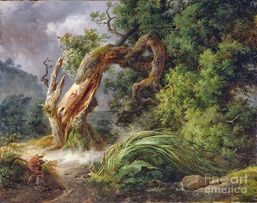 900x711 The Oak And The Reed Painting By Motionage Designs - Reed Painting