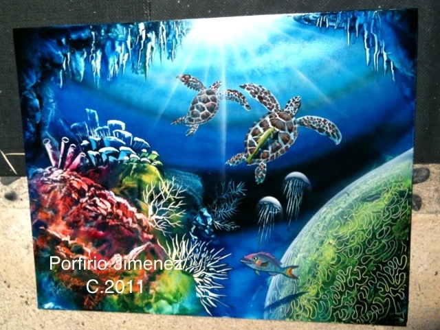 640x481 Coral Reef Spray Paint Artworks - Reef Painting