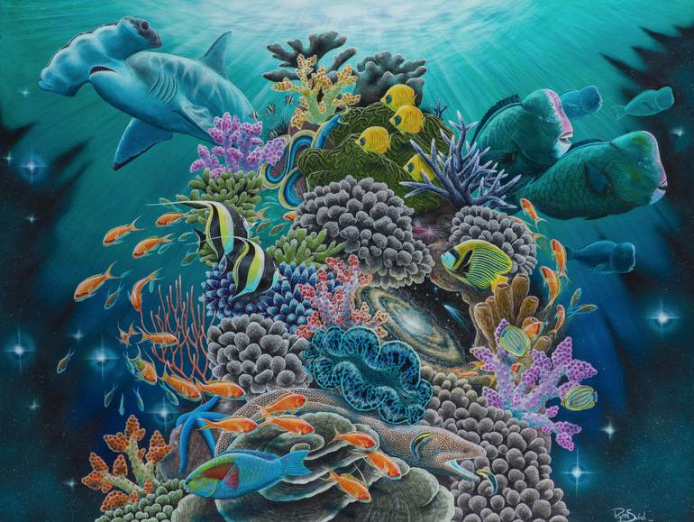 770x579 Saatchi Art Living Reef Painting By Ryan Sobel - Reef Painting