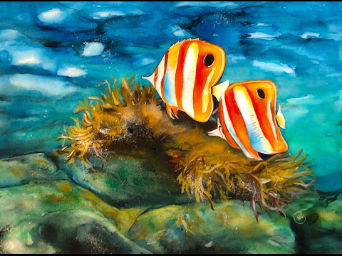 480x360 Watercolor Coral Reef Painting Demonstration - Reef Painting