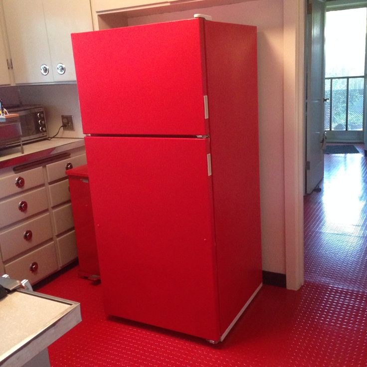 736x736 Red Refrigerator This Diy Project Will Save You $100'S - Refrigerator Painting