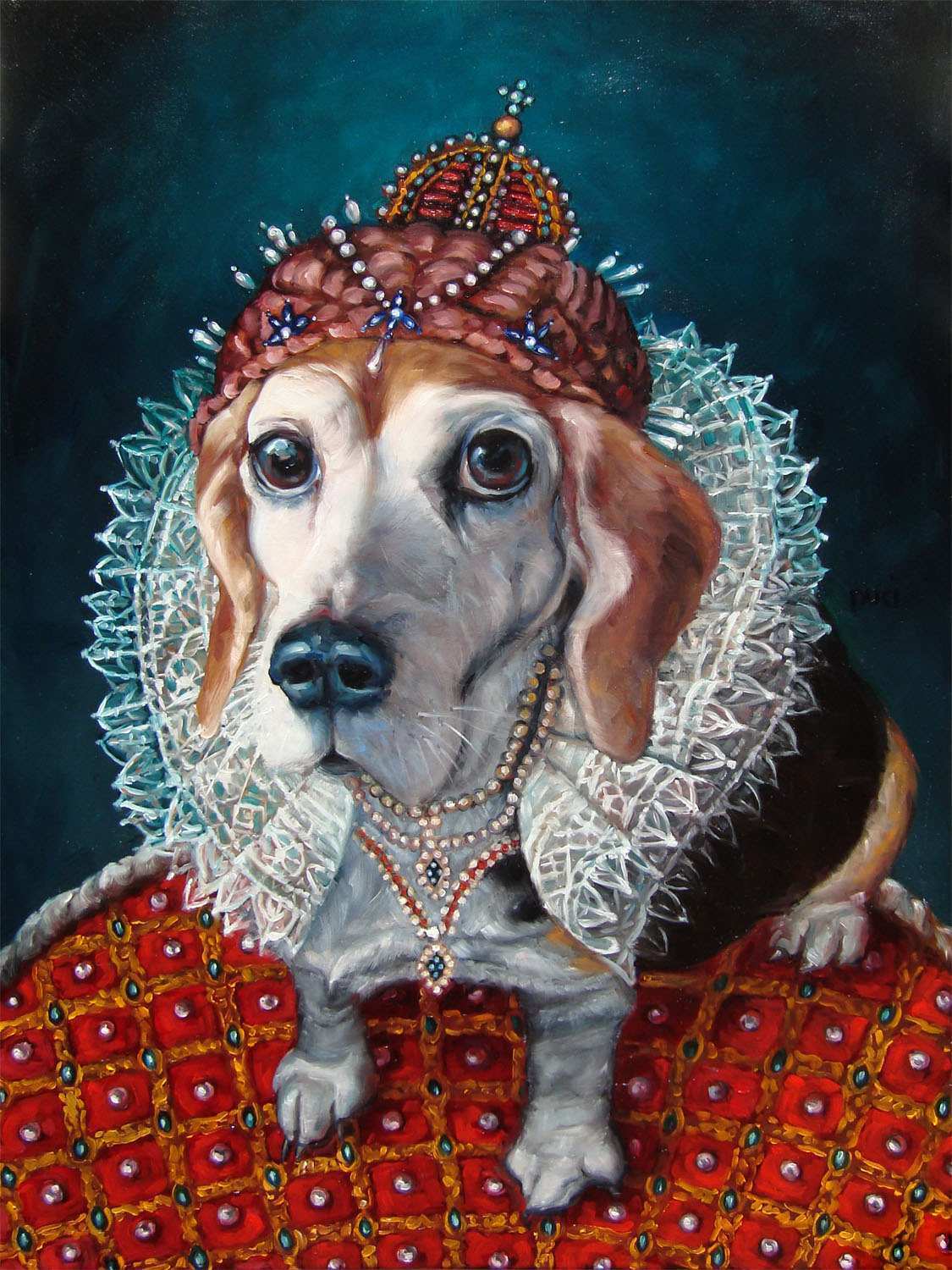 1125x1500 Puppy Painting Best Of Regal Beagle Pet In Costume Custom Pet - Regal Beagle Painting