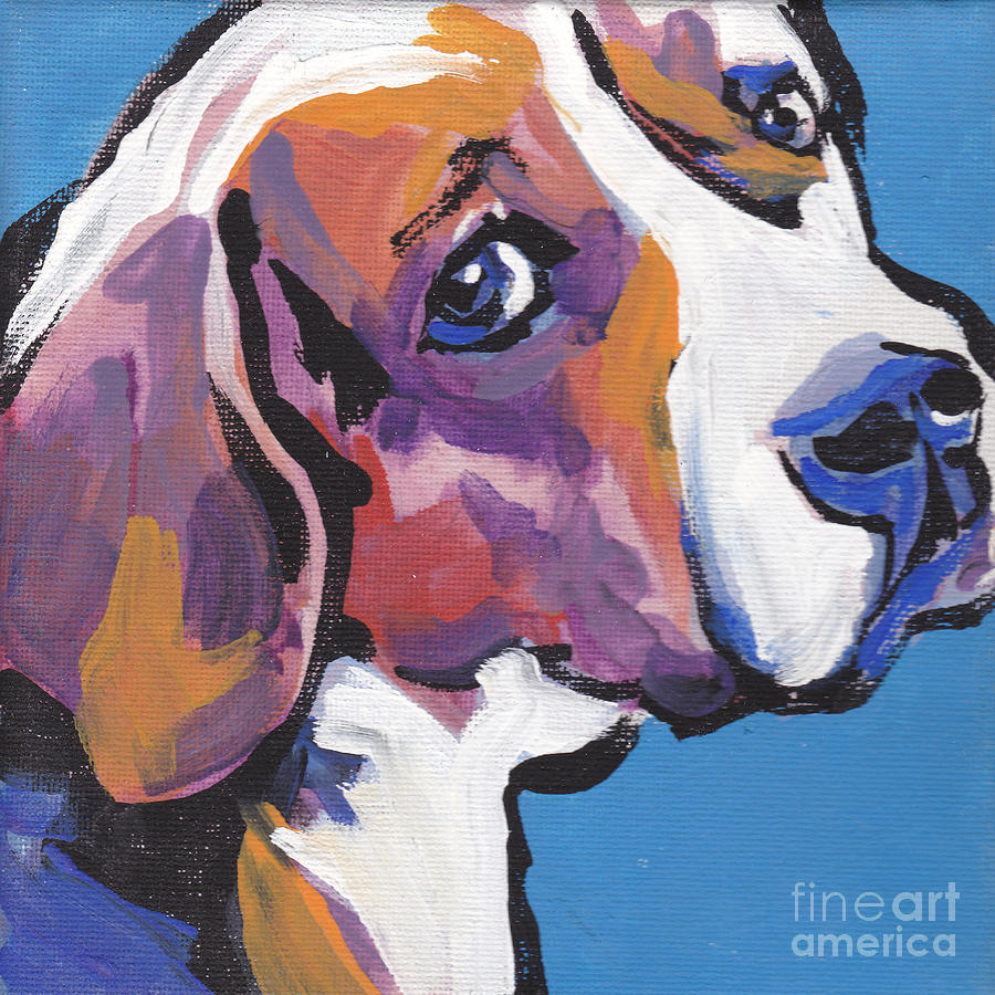 900x900 Regal Beagle Painting By Lea S - Regal Beagle Painting
