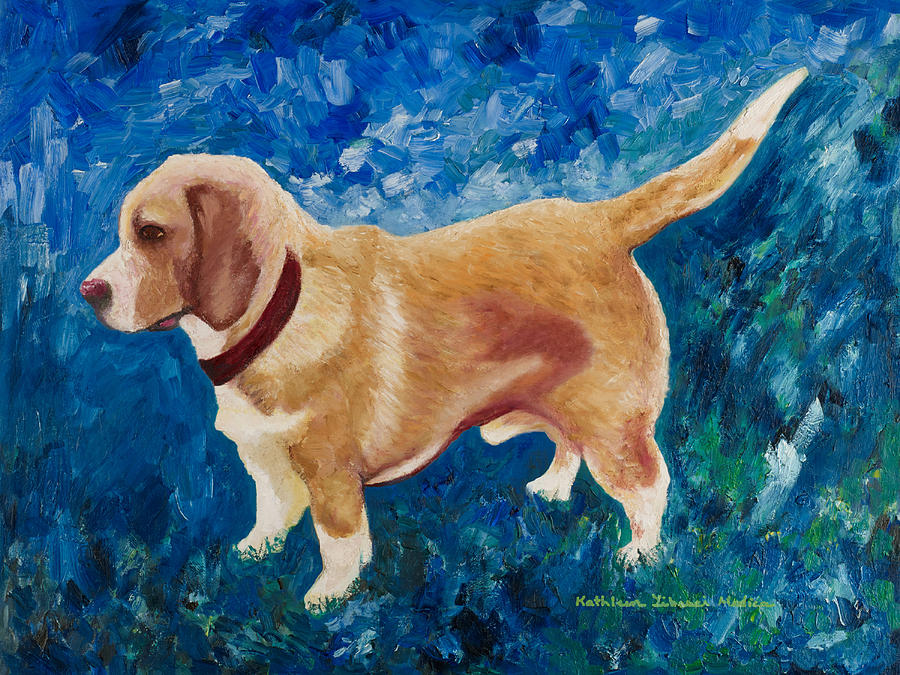 900x675 The Regal Beagle Painting By Klm Kathel - Regal Beagle Painting