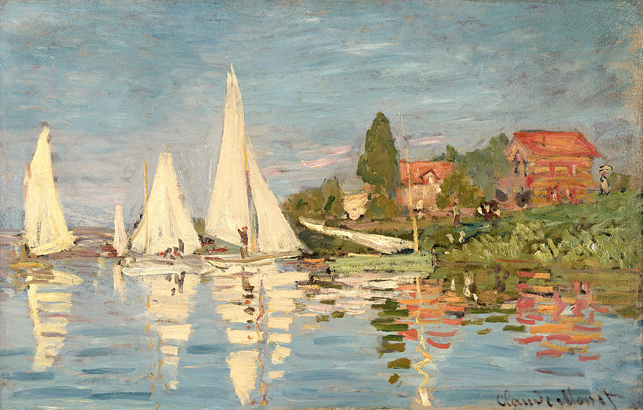 900x575 Regatta At Argenteuil Painting By Claude Monet - Regatta Painting