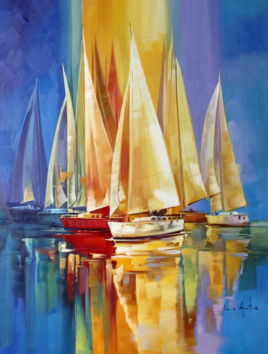 907x1200 Regatta In Art (Lucia Amitra) - Regatta Painting