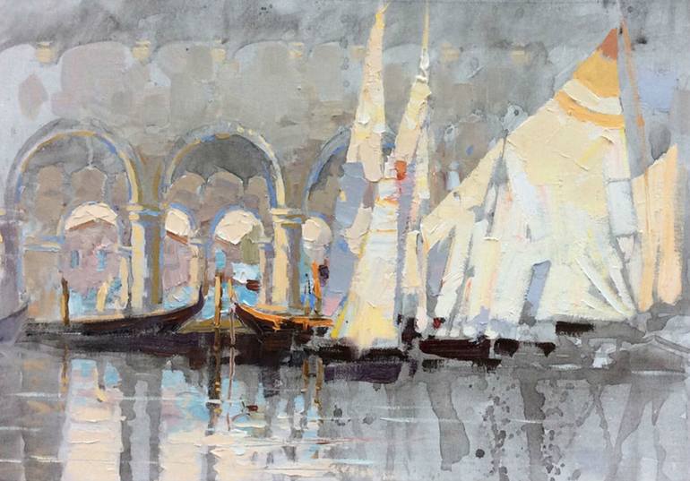 770x537 Saatchi Art Sailing Regatta. Painting By Lara Vald - Regatta Painting