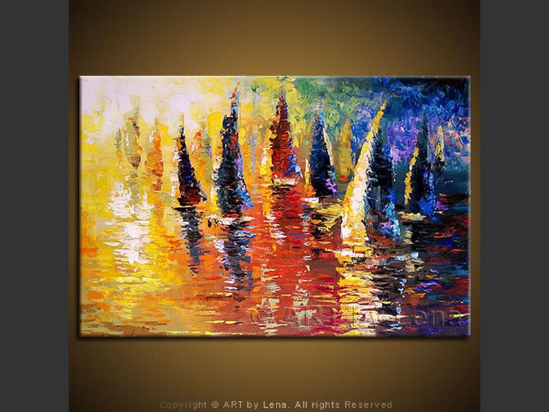 800x600 St. George Sunset Regatta Art By Lena - Regatta Painting