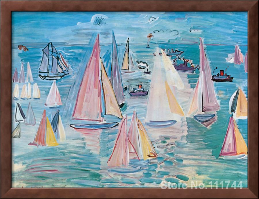 900x690 Colors Painting Regatta By Raoul Dufy Landscape Art Hand Painted - Regatta Painting
