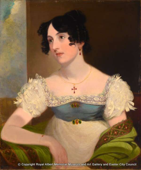 600x724 Portrait Of Clementina Hooper Nee Burnside 1820's Art - Regency Dress Painting