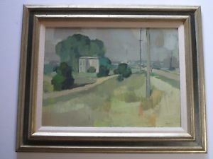 300x225 Vintage American Regionalism Painting Landscape Signed Mystery - Regionalism Painting