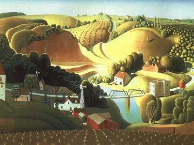 400x299 Wood's Style Grant Wood - Regionalism Painting