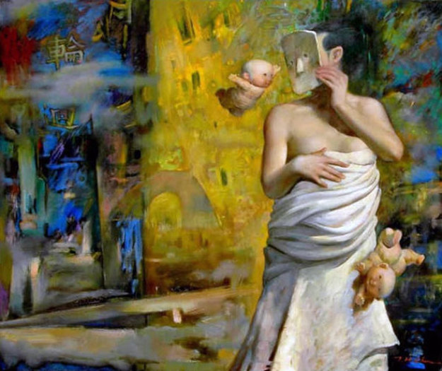 625x525 Myth Of Reincarnation 40x48 By Ju Hong Chen - Reincarnation Painting