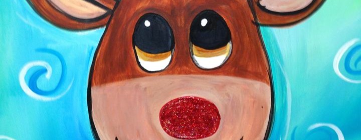 720x280 Kids Canvas Painting - Reindeer Canvas Painting