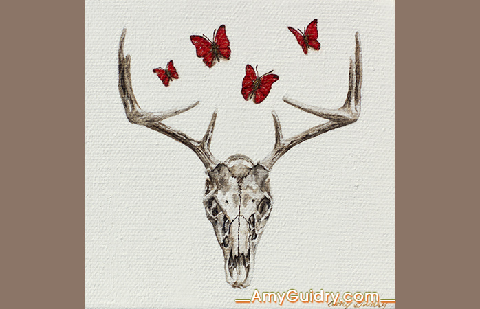 698x450 New Painting (Sold) Artist Commentary - Reindeer Canvas Painting