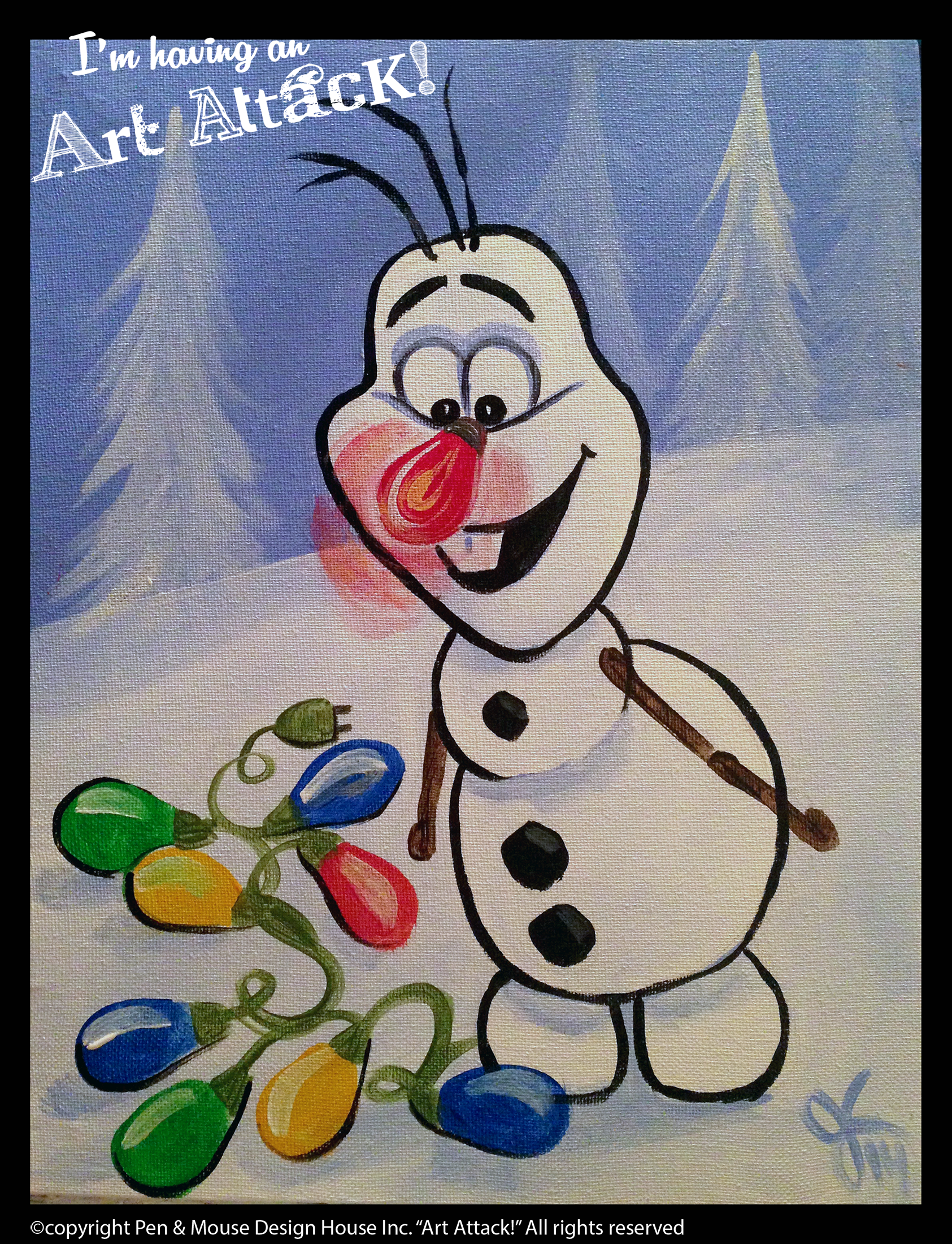1685x2200 Olaf The Other Reindeer Canvas I'M Having An Art Attack! Social - Reindeer Canvas Painting