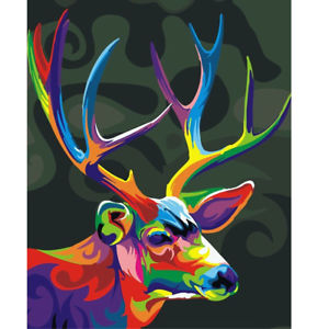 300x300 Paint By Number Kit Diy Acrylic Oil Painting On Canvas Colorful - Reindeer Canvas Painting