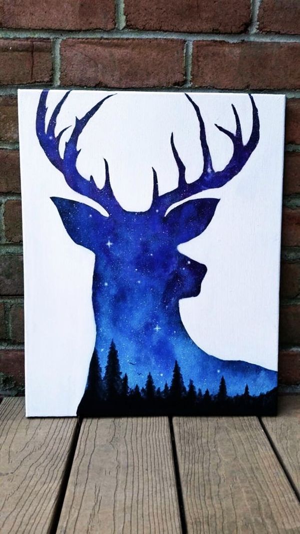 Reindeer Canvas Painting at PaintingValley.com | Explore collection of ...