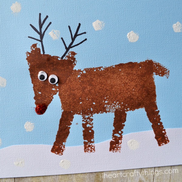 600x600 Sponge Painted Reindeer Craft For Kids I Heart Crafty Things - Reindeer Christmas Painting