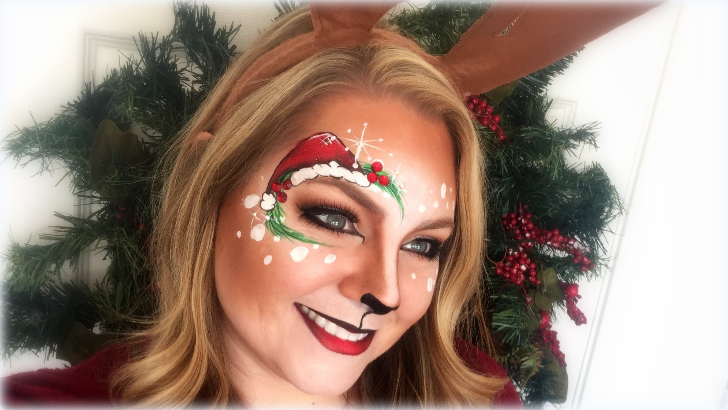 2379x1341 Deer Reindeer Makeup And Face Painting - Reindeer Face Painting
