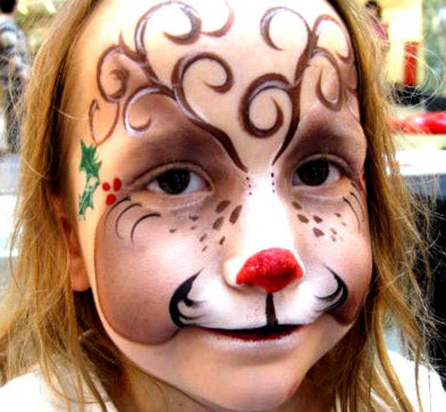 650x600 Face Painters Hire Essex, London Amp Uk Face Painting - Reindeer Face Painting