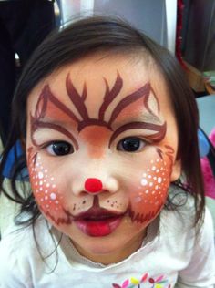 236x316 Reindeer In A Cartoon Style. Face Painting Face - Reindeer Face Painting